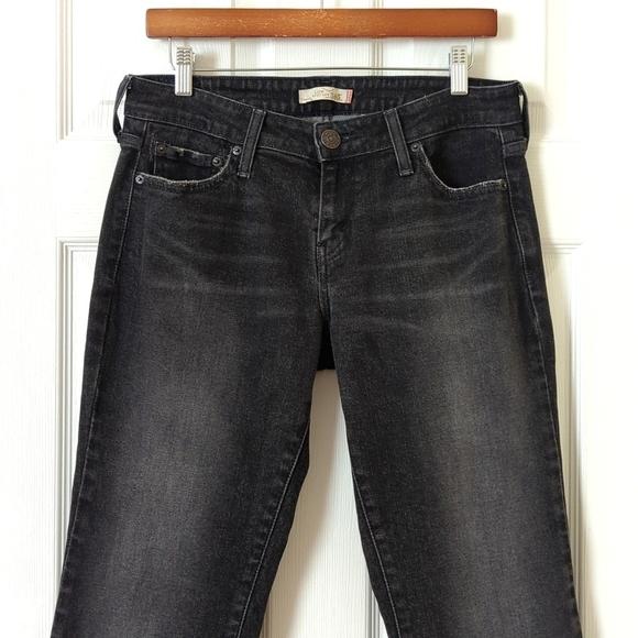 Levi's Y2K 545 Classic Low Rise Slim Fit Ankle Boot Cut Jeans Faded Black 8 - Picture 2 of 15